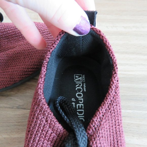 ARCOPEDICO LS Knit Sneaker Walkings Shoes in Bordeaux - Size EU 36 / US 5.5 - Picture 11 of 14